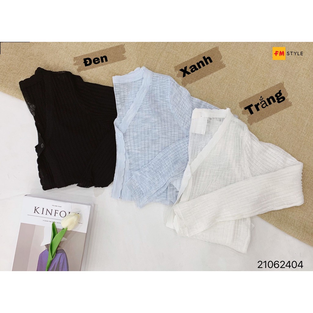 Áo khoác cadigan FM Style mỏng cổ tim phong cách Hàn Quốc tiểu thư 210713839