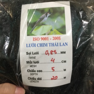 Lưới bẫy chim 3,4,5 ,8 phân dài 20 m
