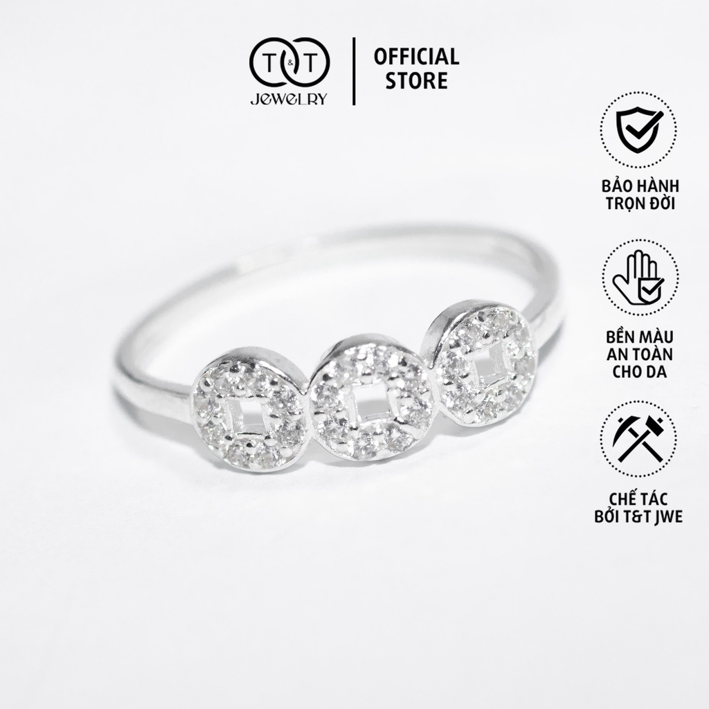 Nhẫn Bạc Nữ Kim Tiền Sang Trọng s925 T&T Jewelry cao cấp NN045