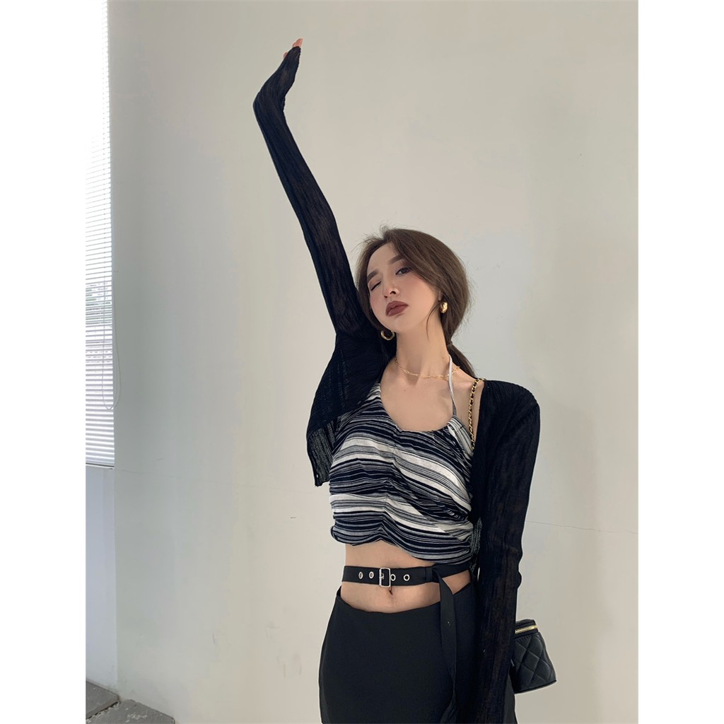 Áo Khoác Cardigan Tay Dài Cổ Chữ V Màu Sắc Đơn Giản Thanh Lịch Cho Nữ