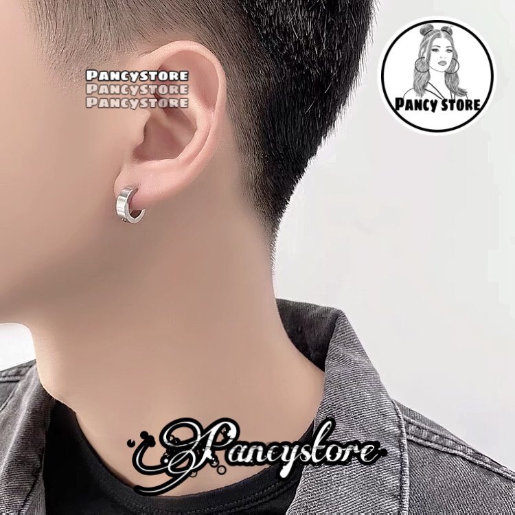 kẹp tai nam nữ không cần xỏ lỗ titan tròn dày không gỉ