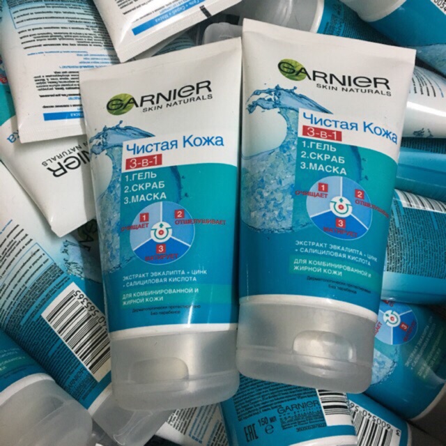 Sữa rửa mặt Garnier 3in1 Nga