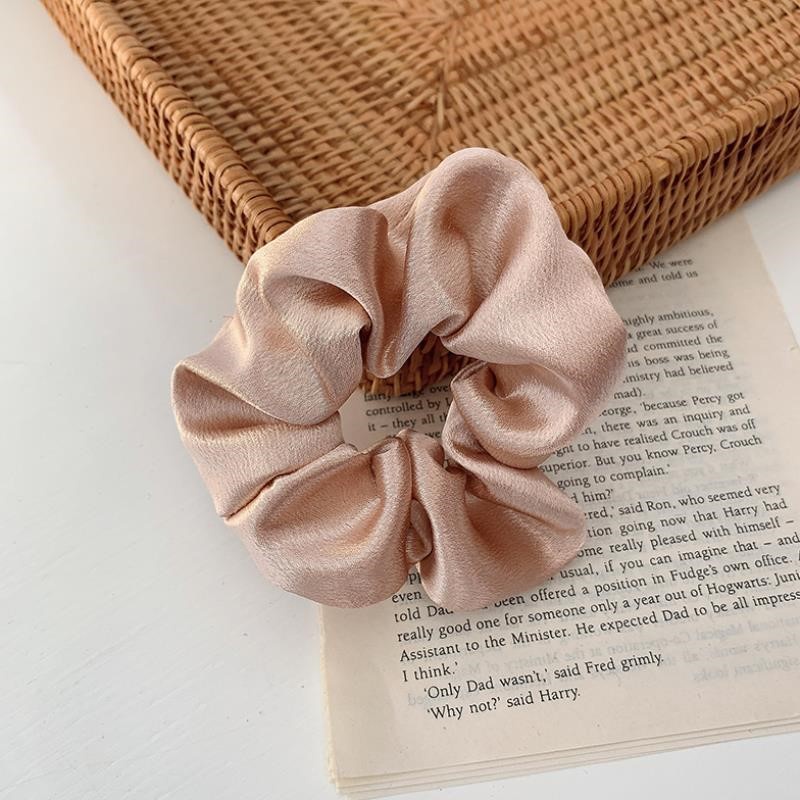 Dây Buộc Tóc Satin Màu Trơn Cỡ Lớn Phong Cách Hàn Quốc Yanfei Yu Shuxin Đa Năng