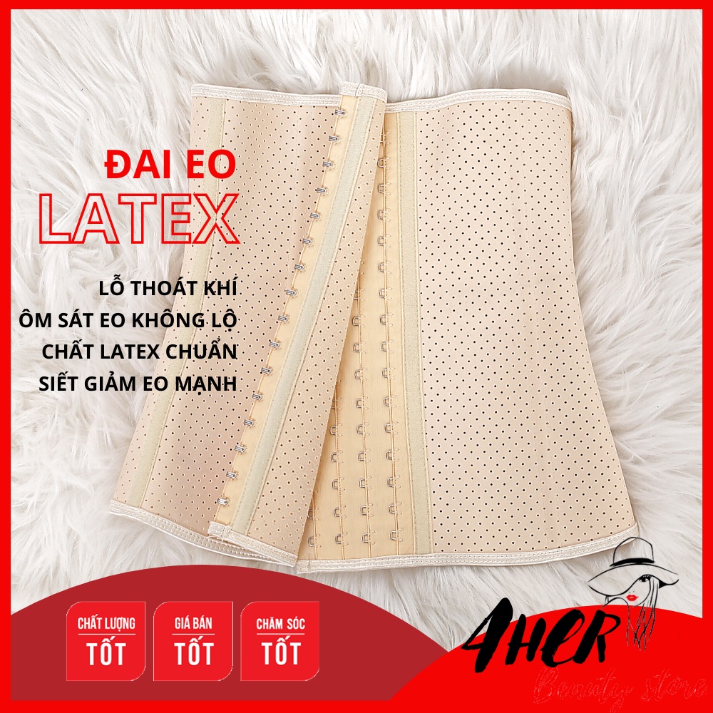 Đai giảm eo nịt bụng Latex chuẩn, lỗ thoát khí, nẹp mềm