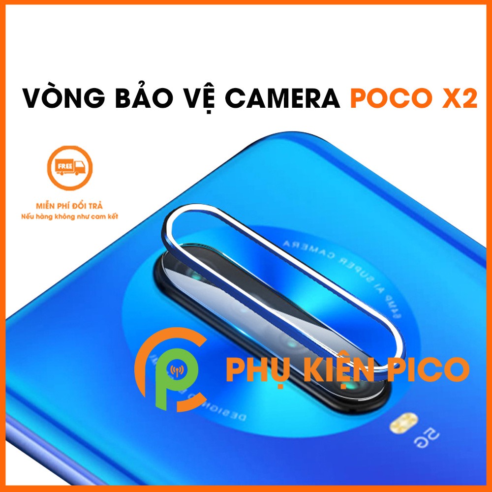 Vòng bảo vệ camera Poco X2 - Ốp viền camera Poco X2 chống xước bảo vệ camera màu xanh