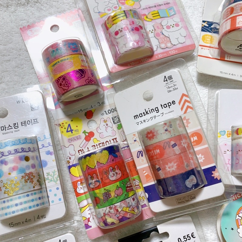 Băng keo washi tape sản xuất dư tồn kho Daiso và các thương hiệu riêng