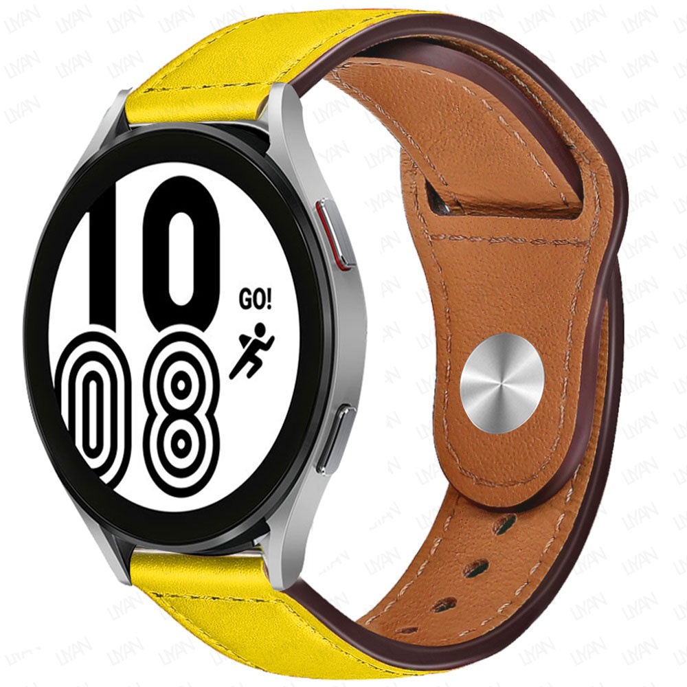 Dây Đeo Bằng Da 20Mm 22Mm Cho Đồng Hồ Thông Minh Samsung Galaxy Watch 4 / Classic / Active 2 42Mm / 46mm Correa 40 / 44Mm GT / 3 / 2 / 2e / Pro