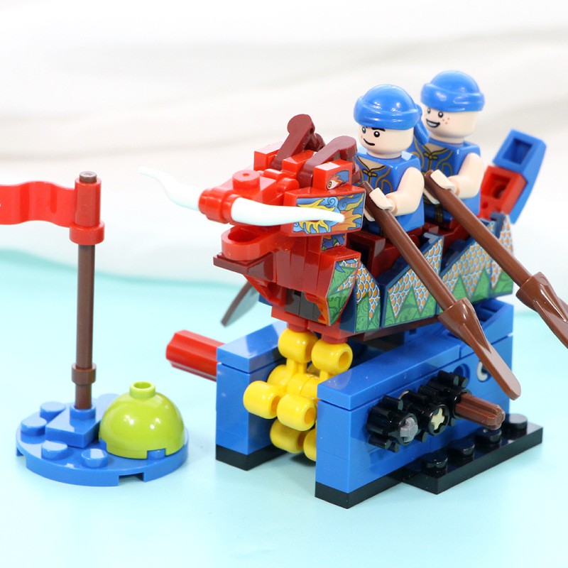 Đồ chơi Lắp ghép Mô hình Dragon Boat Race SY 1525 Lễ hội đua thuyền rồng