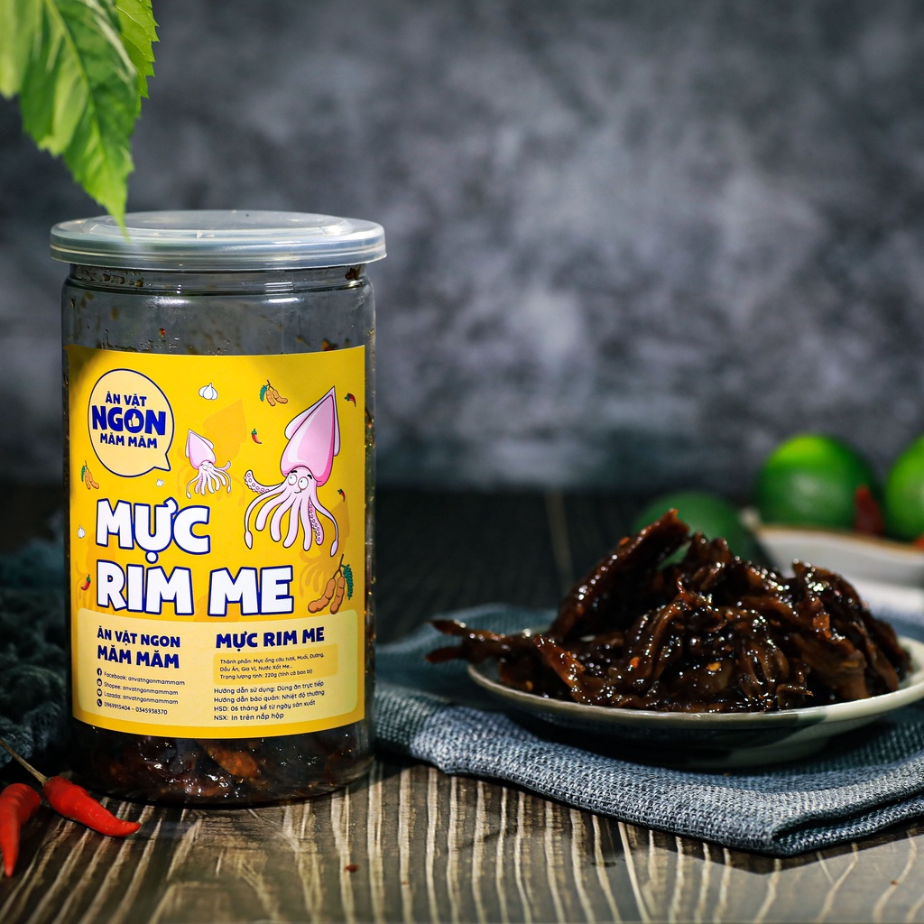 Mực rim me Măm Măm hộp 220g Đồ ăn vặt siêu ngon - Món ngon mỗi ngày