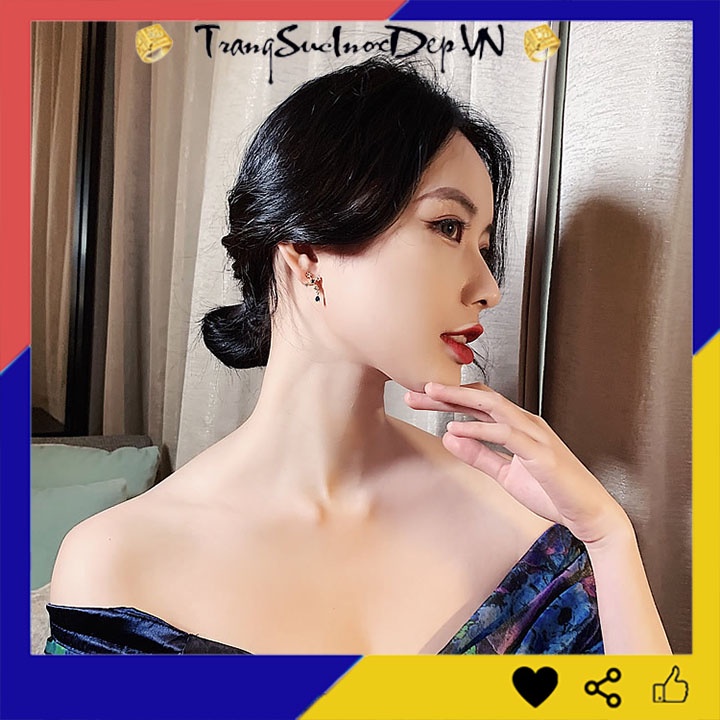 Bông tai nữ kiểu thánh giá đính đá xinh xắn dễ thương phong cách Hàn Quốc dễ phối đồ