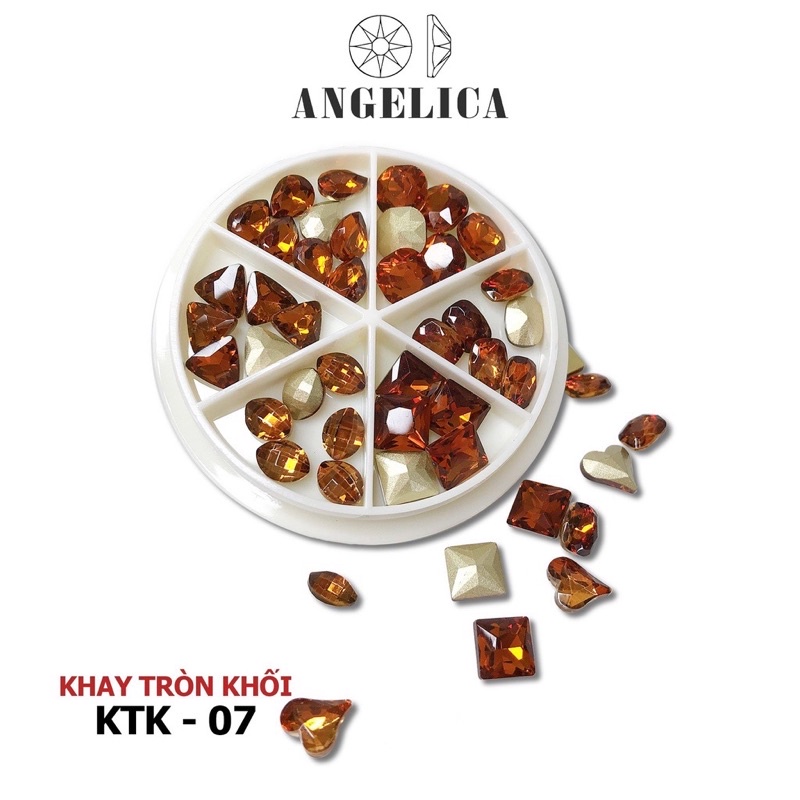 Khay đá khối 36 viên mix - phụ kiện nail trang trí móng