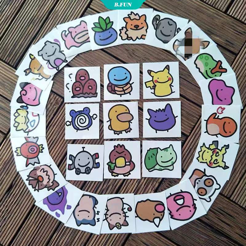 Bộ 30 Miếng Dán Hình Xăm Chống Thấm Nước Họa Tiết Hoạt Hình Pokemon Độc Đáo