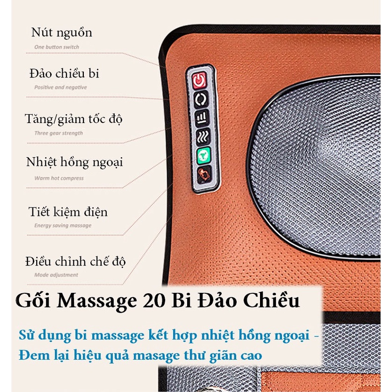 Đệm massage toàn thân Vispo đa điểm Rung, Nệm Massage Kèm Gối Massage (bảo hành 1 năm) - Model Vải da có Loa bluetooth