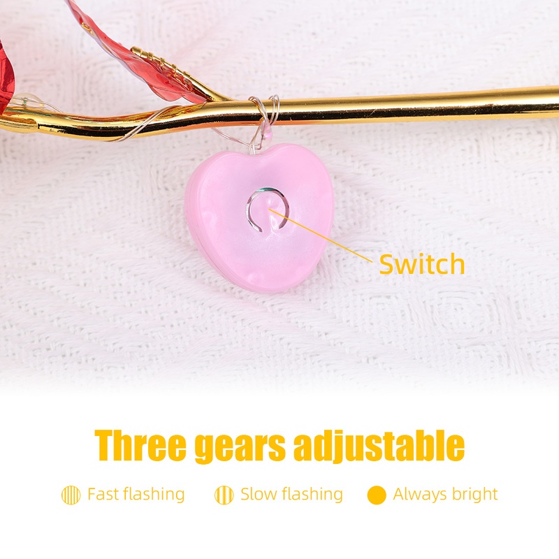 1 Đèn LED Lá Vàng Hồng Giả Sử Dụng Pin Trang Trí Nhà Cửa Dịp Valentine