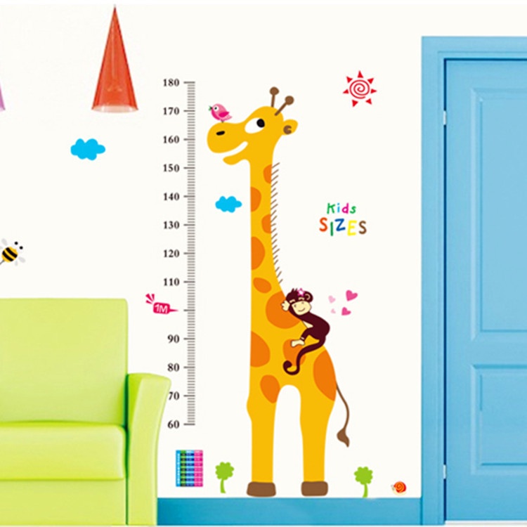 Decal Hươu cao cổ dán tường đo chiều cao cho bé yêu mẫu số 7 - AmyShop