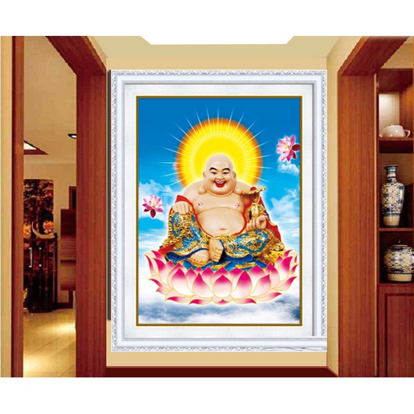 Tranh đính đá PHẬT DI LẠC. KT: 50cm x 40cm