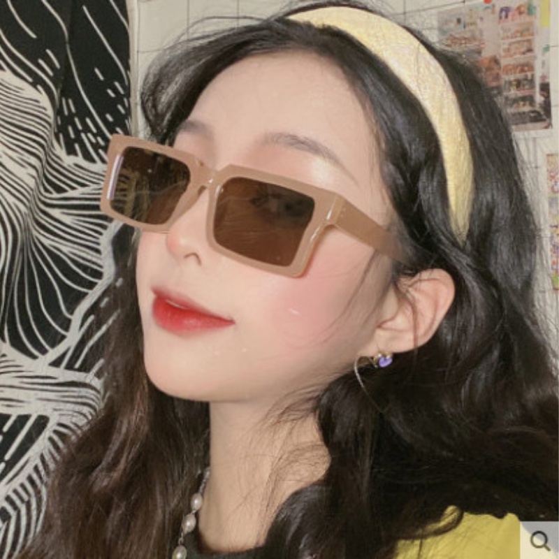 Kính Mát Gọng Vuông Kim Loại Phong Cách Retro Thời Trang Cho Nữ