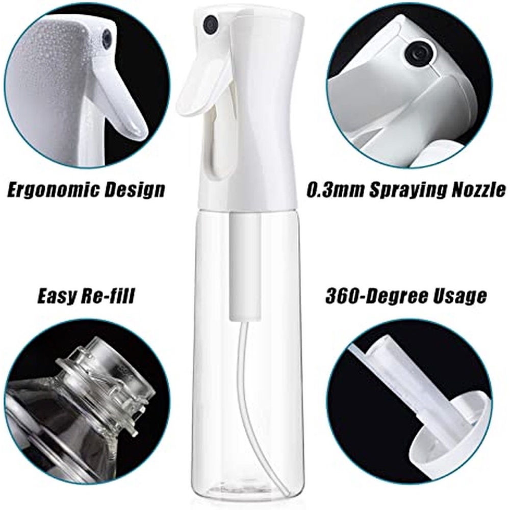 Bình Xịt Làm Sạch Tóc 2S 300ml Trong Suốt Hình Giọt Nước Siêu Âm Tiện Dụng