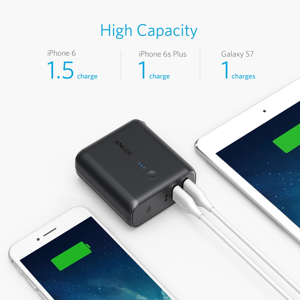 Củ Sạc ANKER + Pin dự phòng 5000mAh Fusion 2in1 Sạc nhanh 12W- A1621 AnkerShop