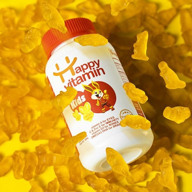 Kẹo dẻo Happy Vitamin Kid, hộp 80 viên, bổ sung dưỡng chất, tăng đề kháng, nâng cao hệ miễn dịch cho trẻ - HÀNG CHÍNHÃNG