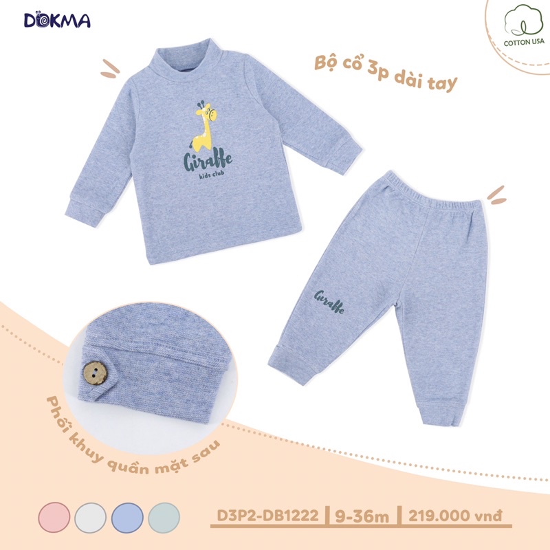 Bộ cổ 3 phân dài tay dày vừa 6-36 tháng