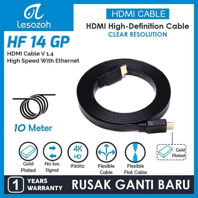 Dây Cáp Chuyển Đổi Hdmi Sang Hdmi Ethernet 10 M Lesozoh Hf14Gp-100 Chất Lượng Cao