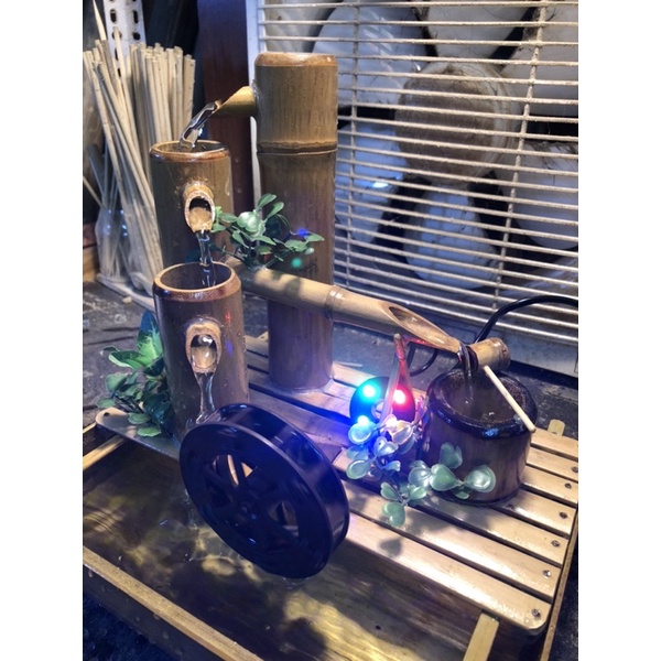 Thác nước phong thủy để bàn bằng tre: Bình Yên