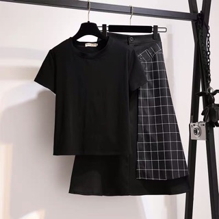 {order bigsize,45-100kg}Sét Áo+Chân váy cách điệu phong cách