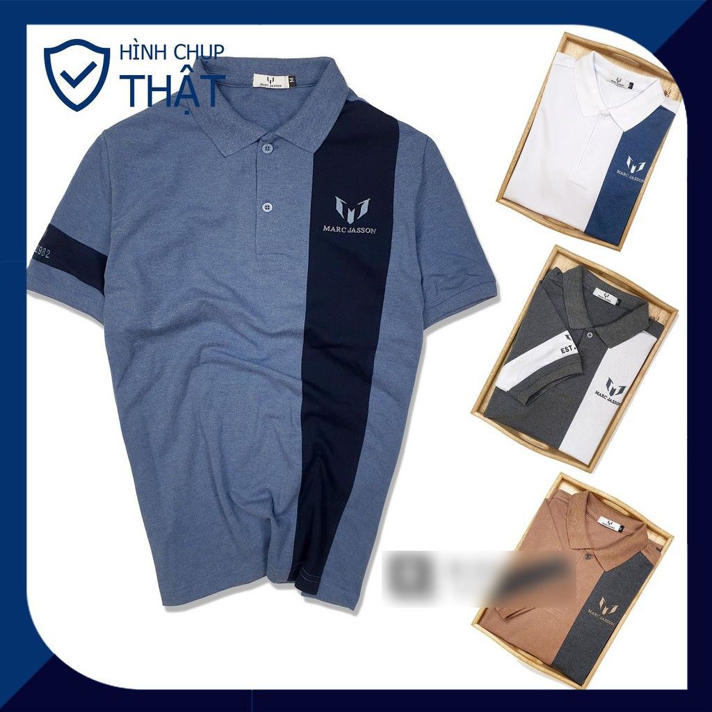 Áo polo nam MARC1982 4M vải cotton cá sấu - Phối màu trẻ trung, năng động THE BASIC STORE