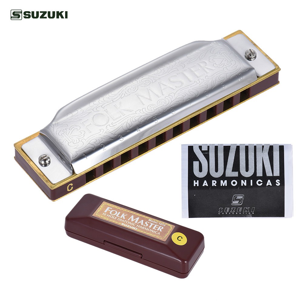 Kèn Harmonica 10 Lỗ Dành Cho Người Mới Tập Chơi Suzuki 1072-c Classicmaster Standard 10- Tone