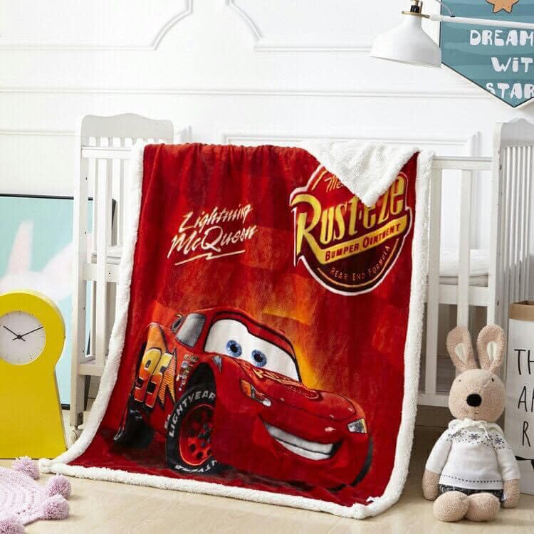 Chăn lông cừu trẻ em, chăn bông, tuyết nhung Elsa ô tô chó cứu hộ Minion cho bé