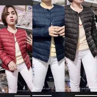 Áo phao lông vũ cổ tròn uni