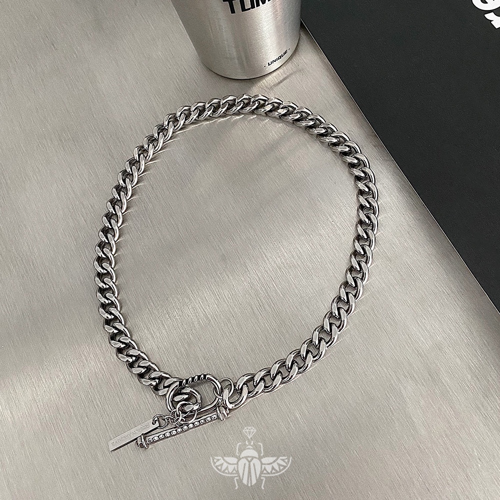 Vòng cổ Thép Titan Dày Phong Cách Hip Hop Âu Mỹ Thời Trang Cho Nam Và Nữ