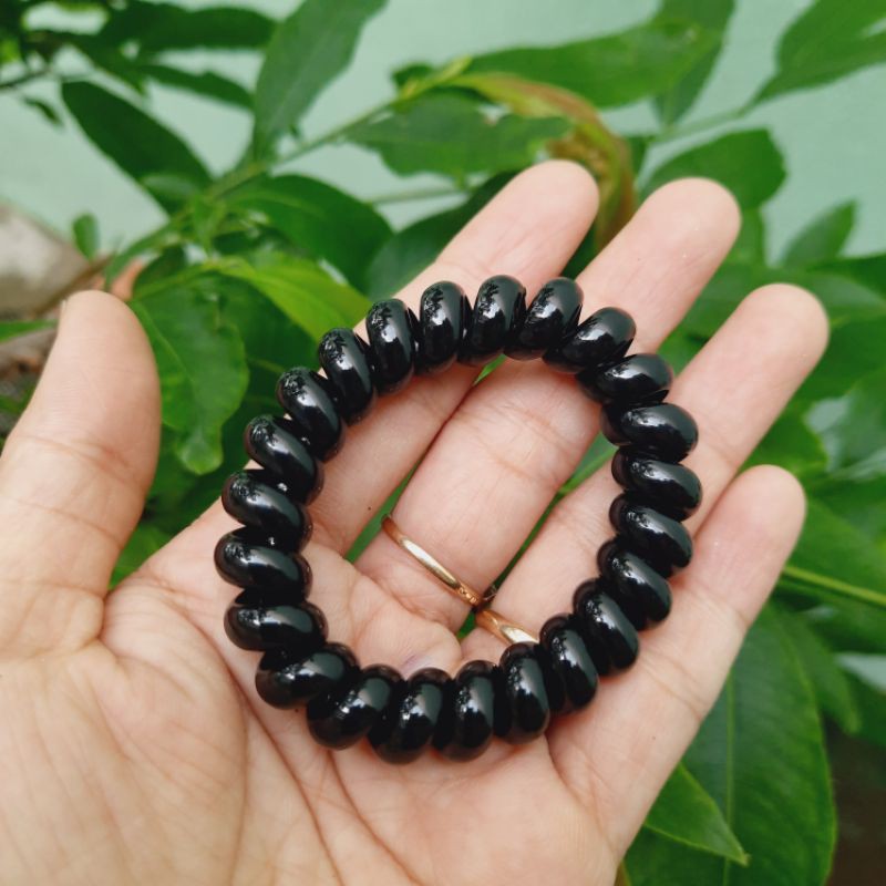 Sỉ 25 Cột tóc lò xo màu đen loại đẹp (Size to 5.5cm)