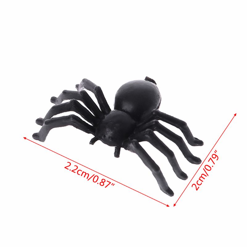 50 Con Nhện Giả Bằng Nhựa Màu Đen Trang Trí Halloween
