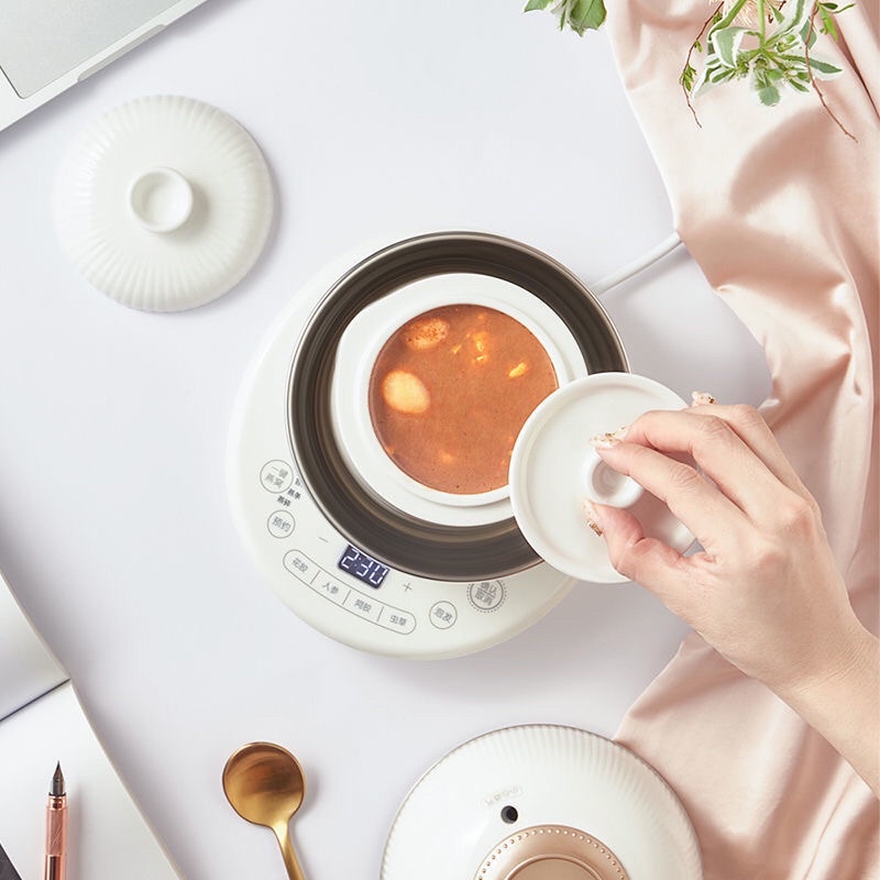 Chén chưng nấu tổ yến  BEAR 1L màu trắng bảo hành 12 tháng