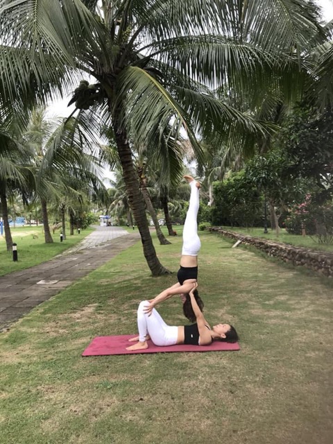 Quần thể thao, legging trơn màu trắng tập Yoga, Gym Yborn