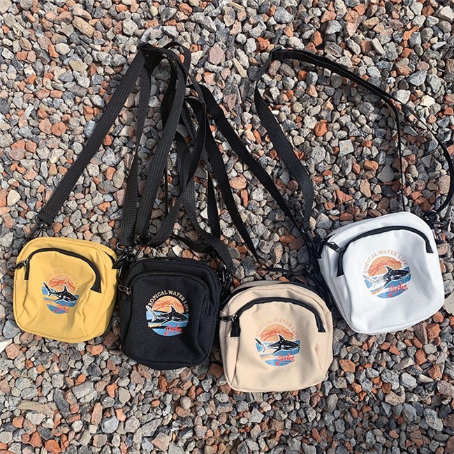 SUXI Túi đeo vai in hình cá mập nhiều màu thời trang