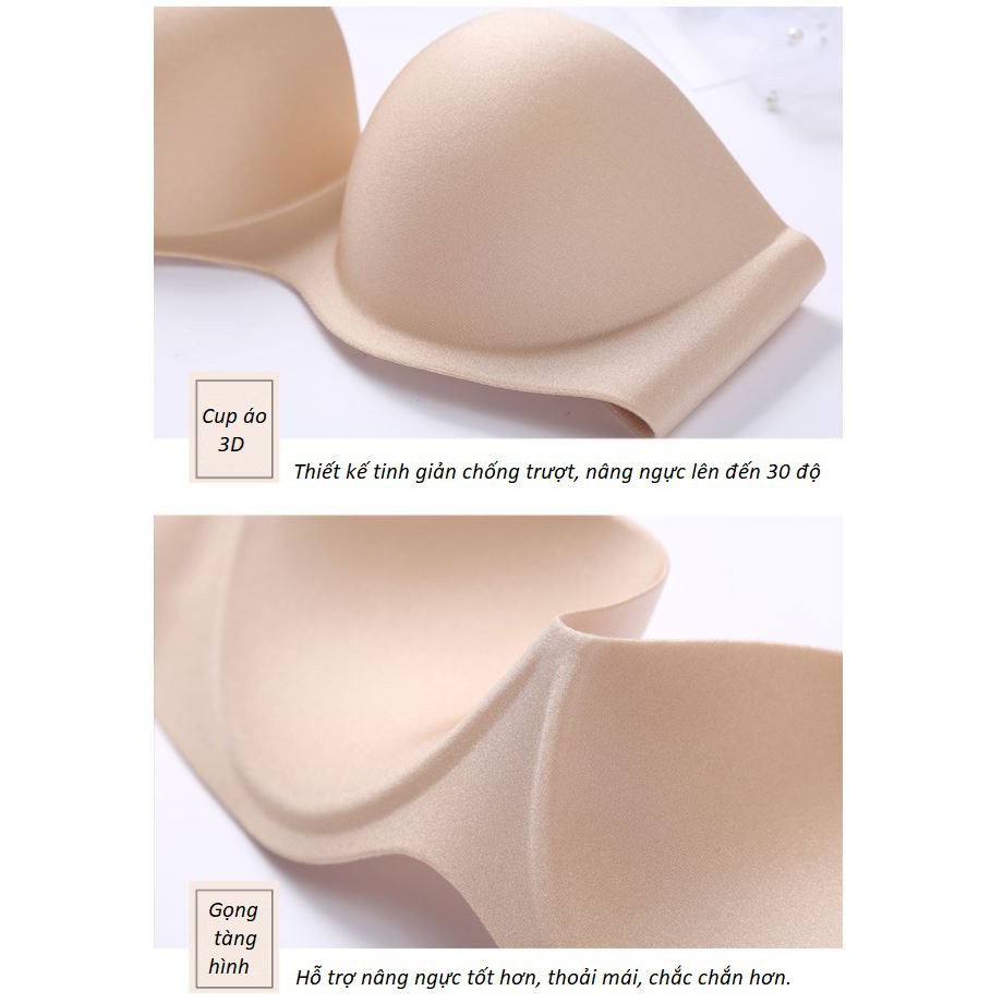 Áo Lót Nữ Đúc Su Không Dây Quả Ngang Có Gọng Nâng Ngực Chống Trượt B001 | BigBuy360 - bigbuy360.vn