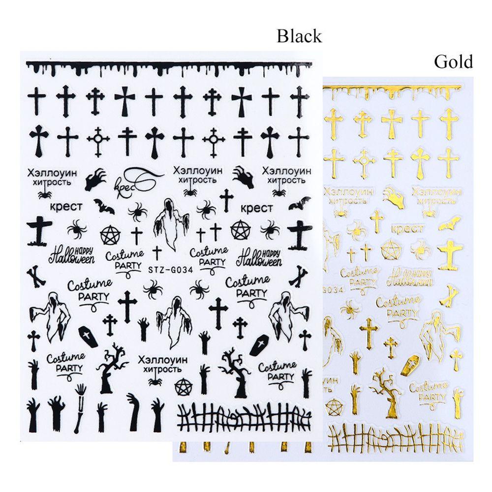 Hình Dán Móng Tay DYRUIDOJ Halloween|Đề Can Dán Móng Tay 3D Hình Nhện Đầu Lâu