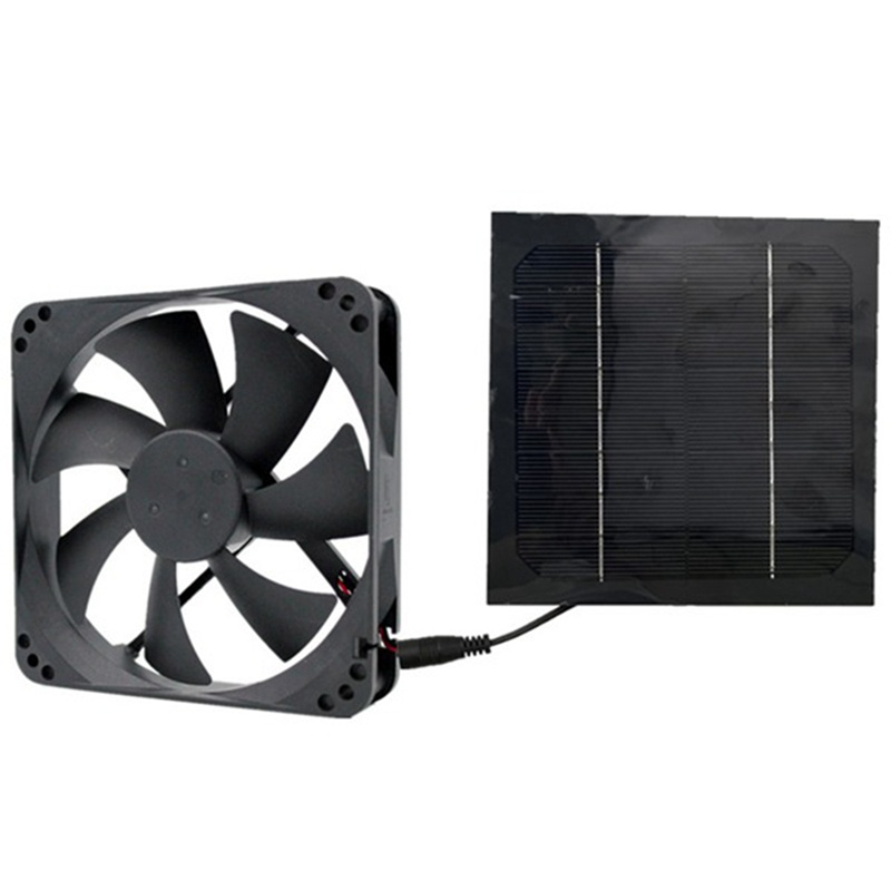 Bộ 2 Quạt Thông Gió Mini Bằng Năng Lượng Mặt Trời 20W 6 Inch