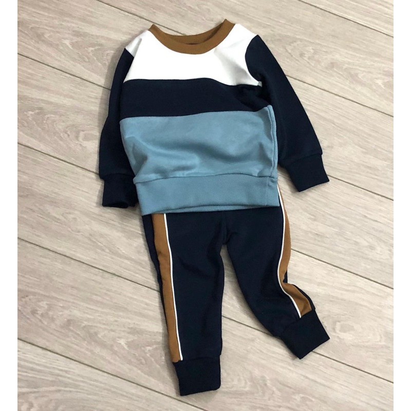 [SALE] bộ nỉ bé trai phối màu