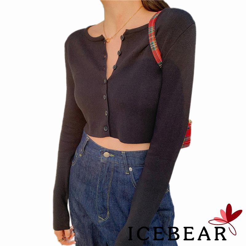 Áo Len Dài Tay Đính Nút Thời Trang Cho Nữ