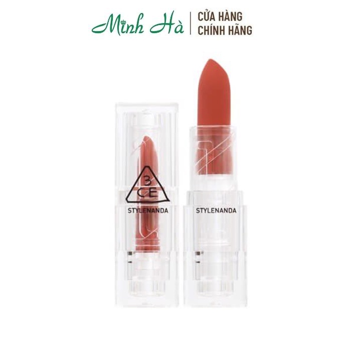 Son 3CE Soft Matte Lipstick 3,5g mềm, lì và nhẹ môi