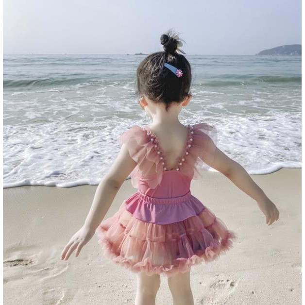 Bộ đồ bơi liền kèm chân váy xoè đáng yêu dành cho bé (chân váy rời) mã C22
