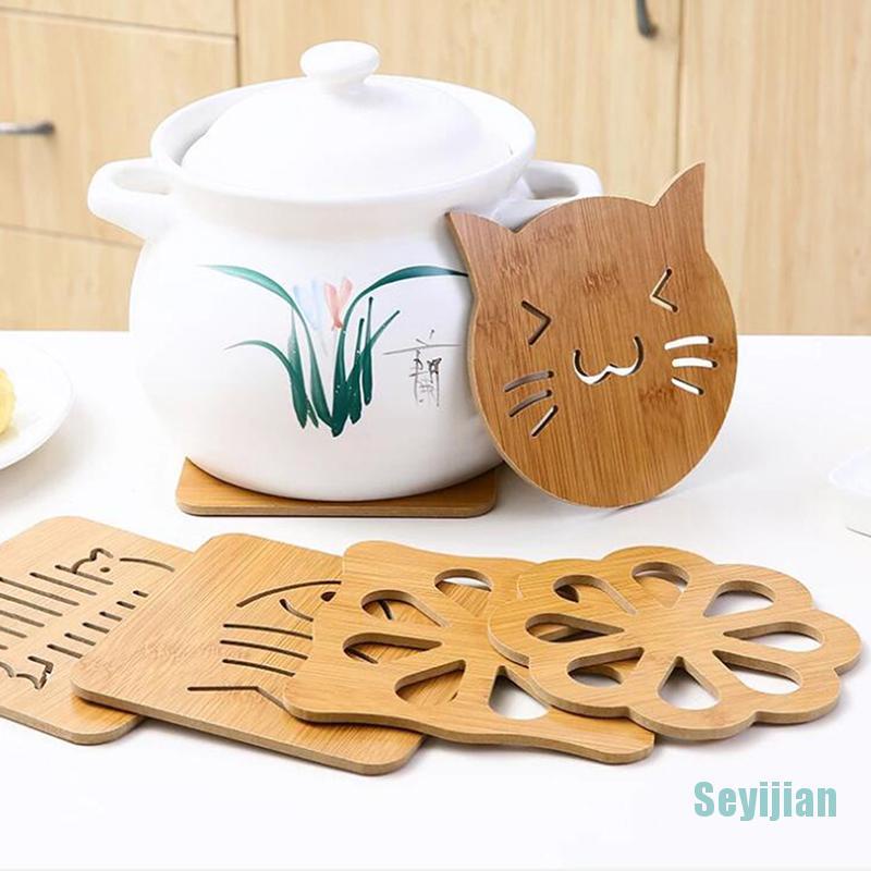 1 Miếng Lót Nồi Cách Nhiệt Chống Trượt Bằng Gỗ Tre
