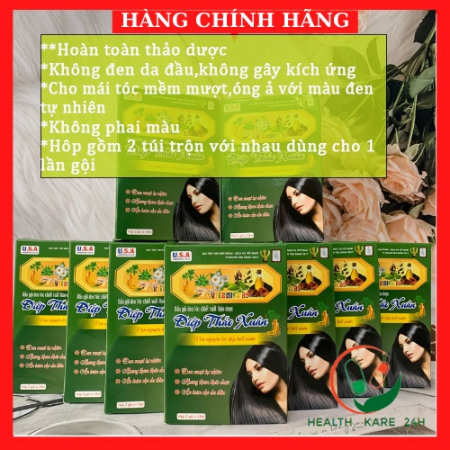 Thảo dược gội là đen Diệp Thảo Xuân phủ bạc nhuộm đen tự nhiên không gây kích ứng da đầu không phai màu