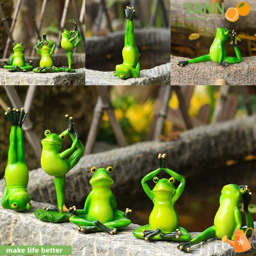 Đồ trang trí Tượng Ếch Tập Yoga / Chậu Hoa / Chú Ếch Điêu Khắc 1