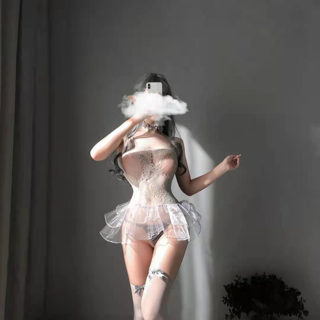Nội y sexy nữ quyến rũ mới đồng phục nhìn xuyên thấu bodysuit lưới quần áo tán tỉnh cực hở file không cởi | BigBuy360 - bigbuy360.vn