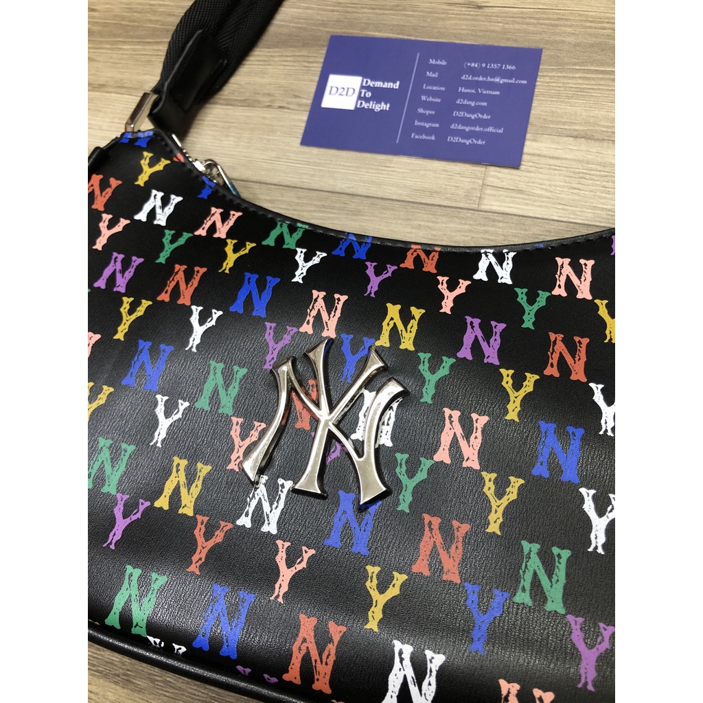 Túi Đeo Vai M.L.B Da Hoạ Tiết Chữ Cầu Vồng Limited Siêu Đẹp